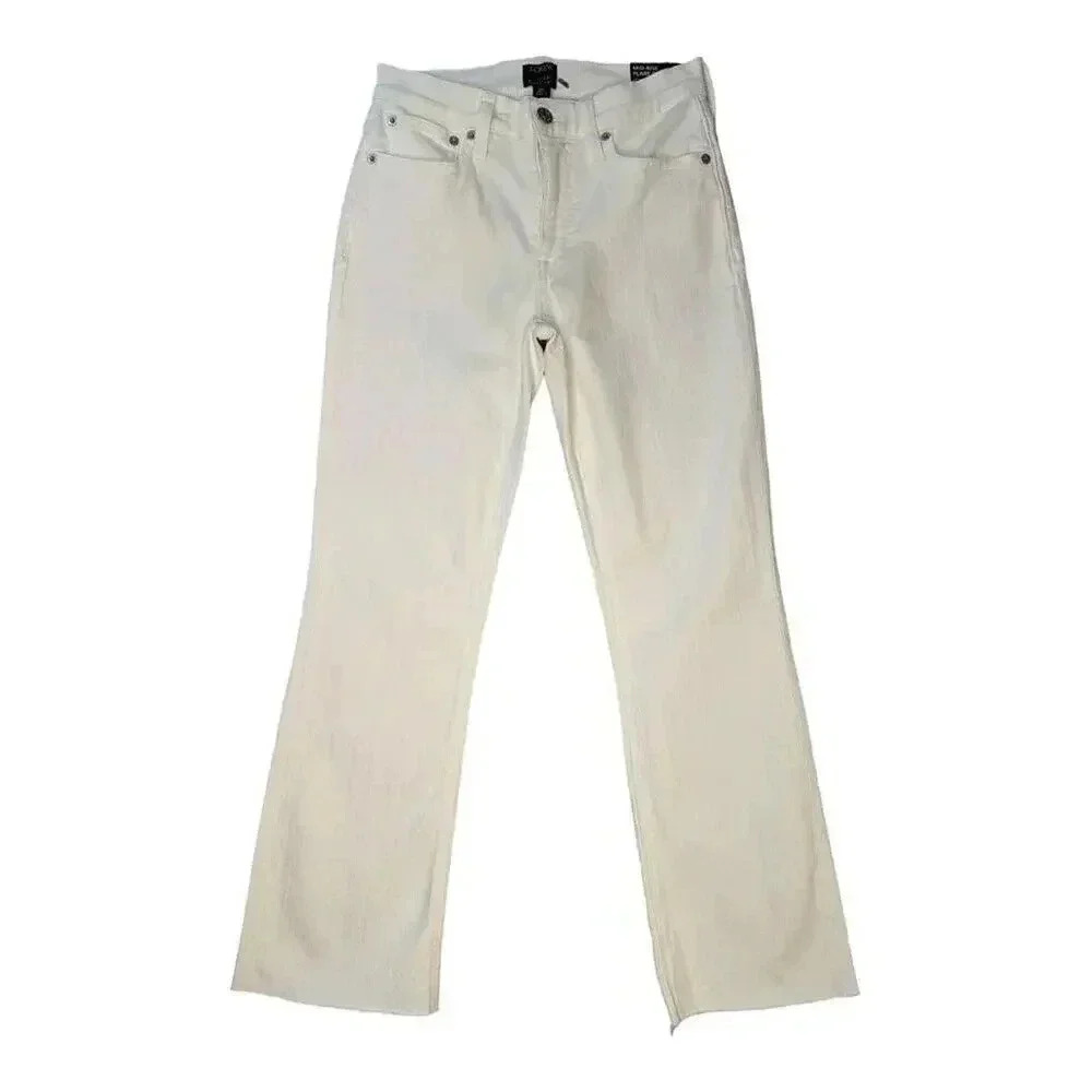 NEW J. Crew Women’s Size 2 (25) Flare crop‎ white jean in signature stretch NWT